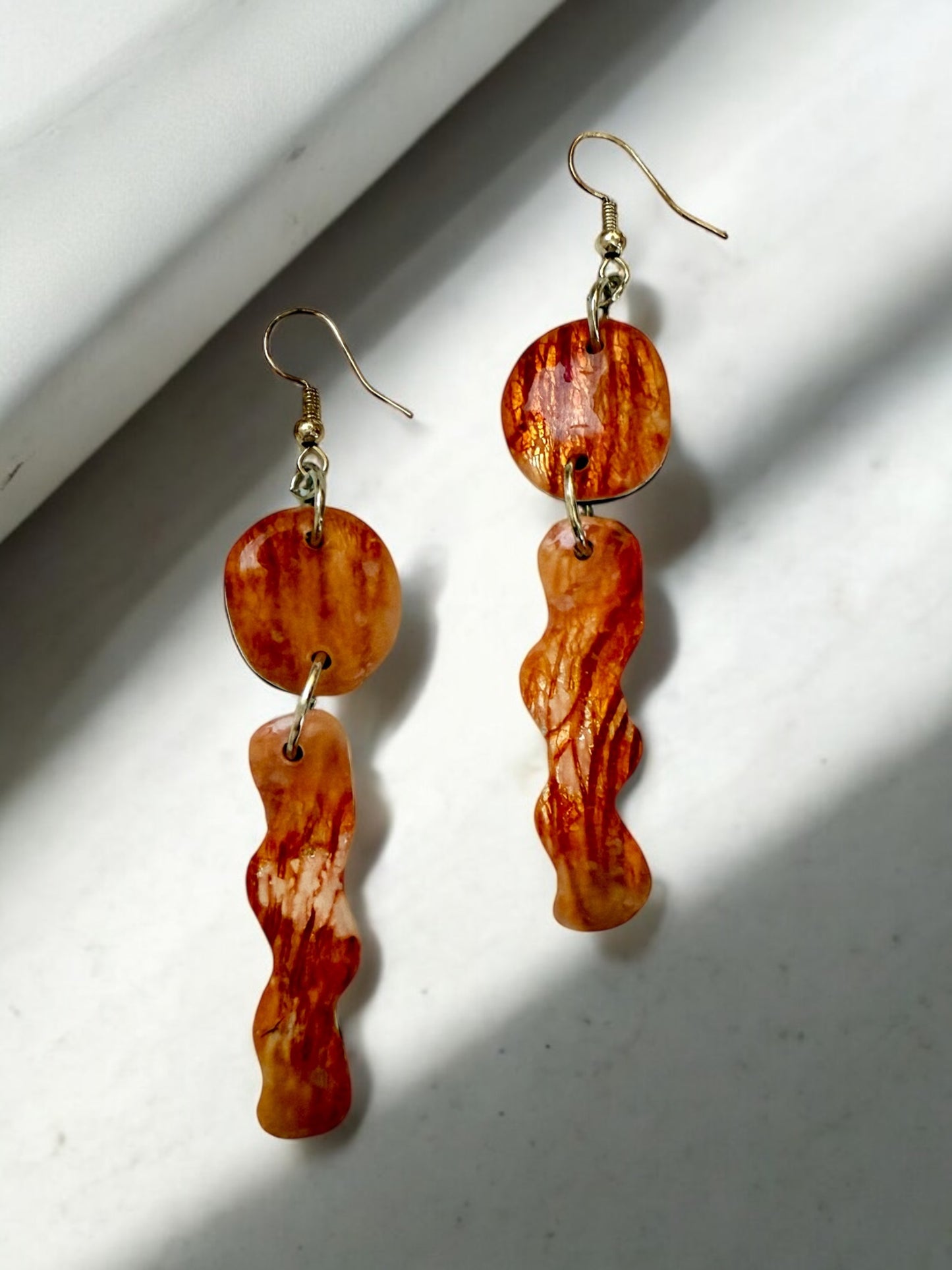 Wiggle Fire Stone Earrings