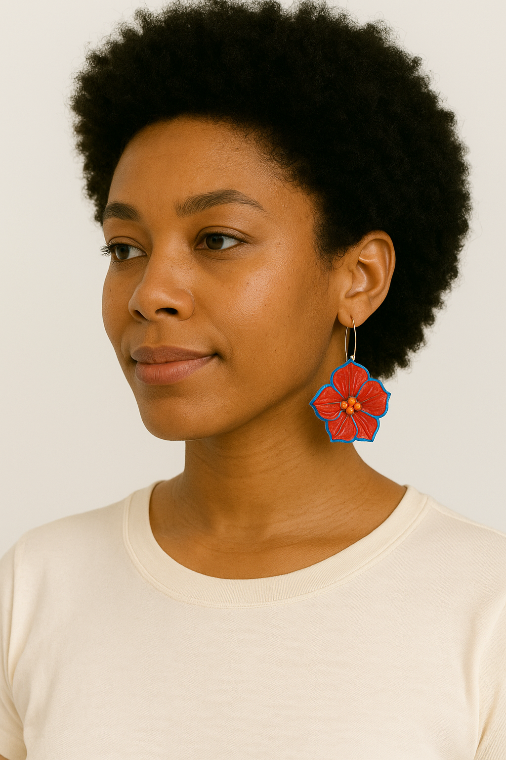 Red Floral Dangles