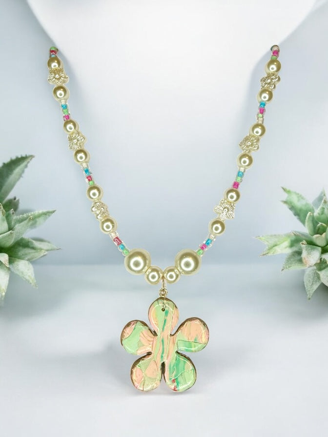 Pastel Bloom Pearl Necklace