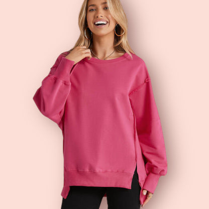 Made Just For You! Pink Round Neck Sweatshirt