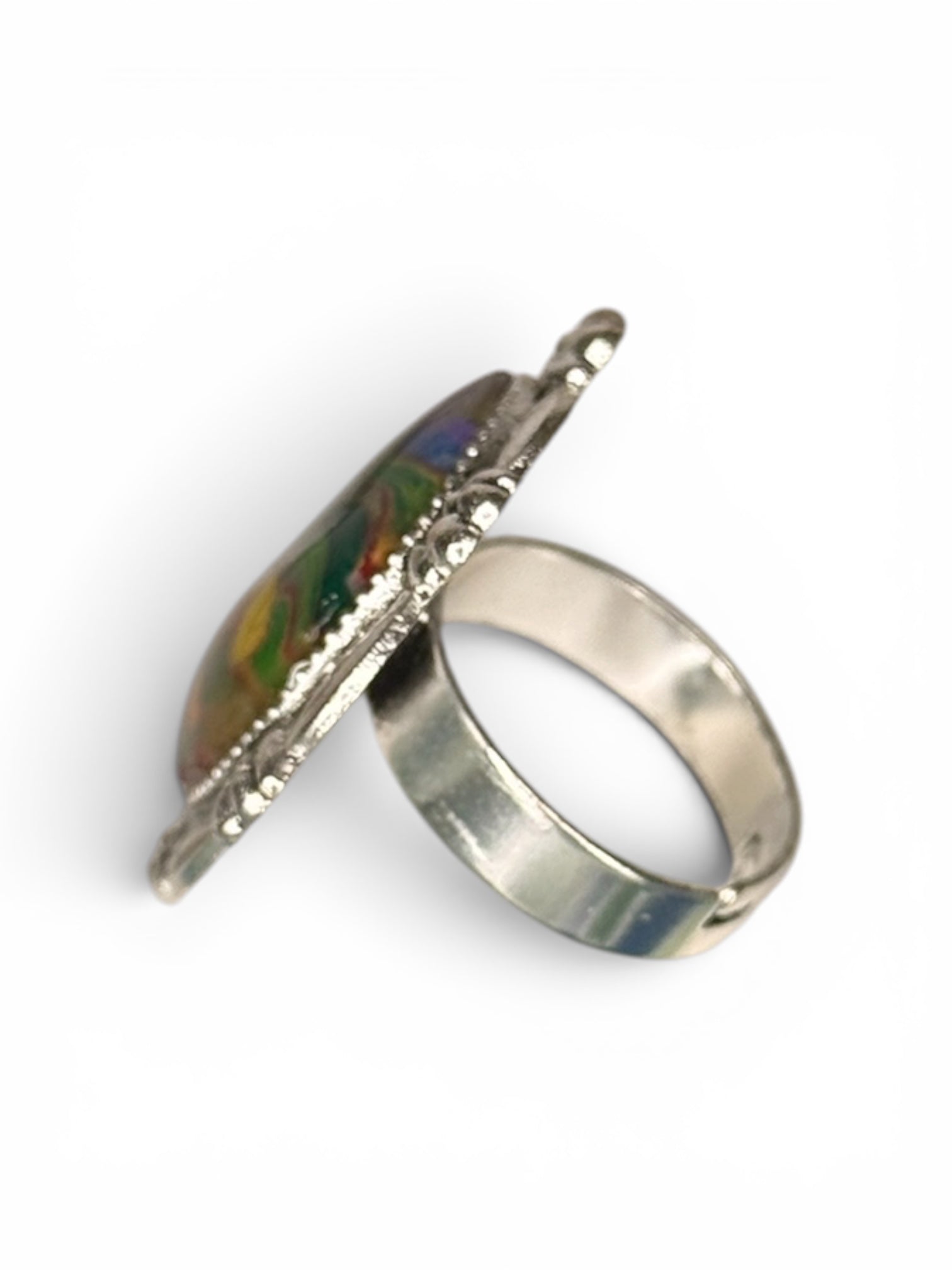 Rainbow Mosaic Adjustable Ring