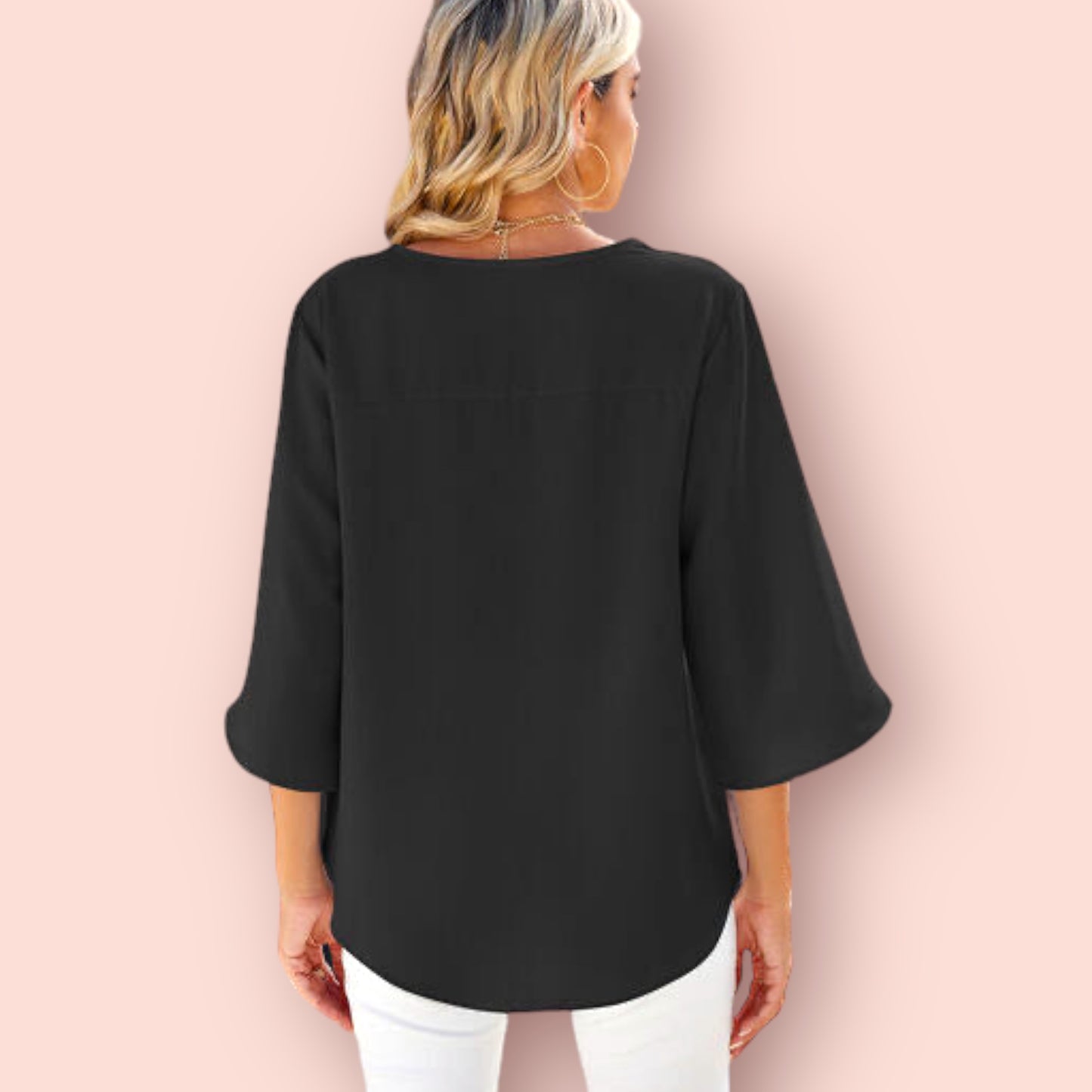 Made Just For You! V-Neck Three-Quarter Sleeve Top