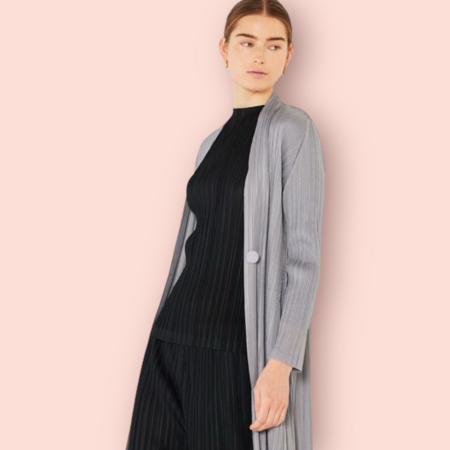 Made Just For You! Marina West Pleated Long Sleeve Cardigan