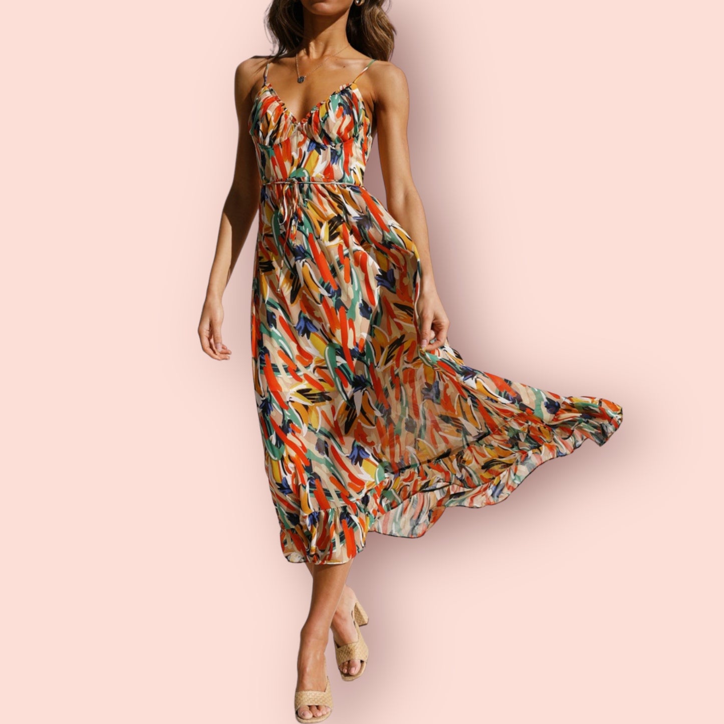 Made Just For You! Printed Sleeveless Midi Maxi Dress