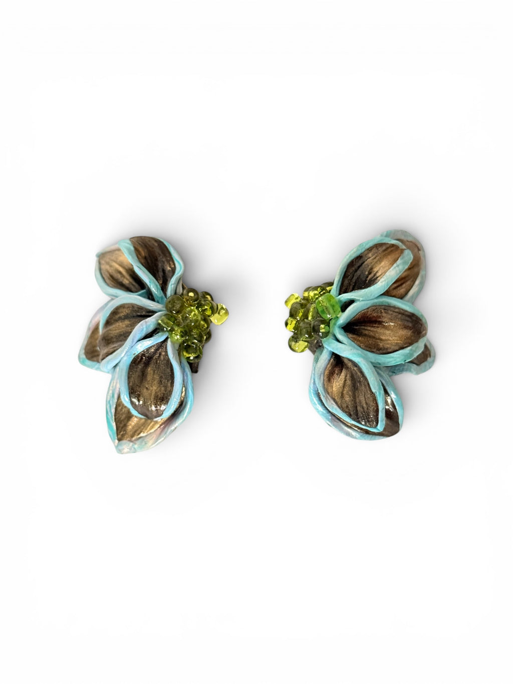 Blue Magnolia Earrings