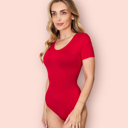 Made Just For You! Basic Bae Full Size Round Neck Short Sleeve Bodysuit