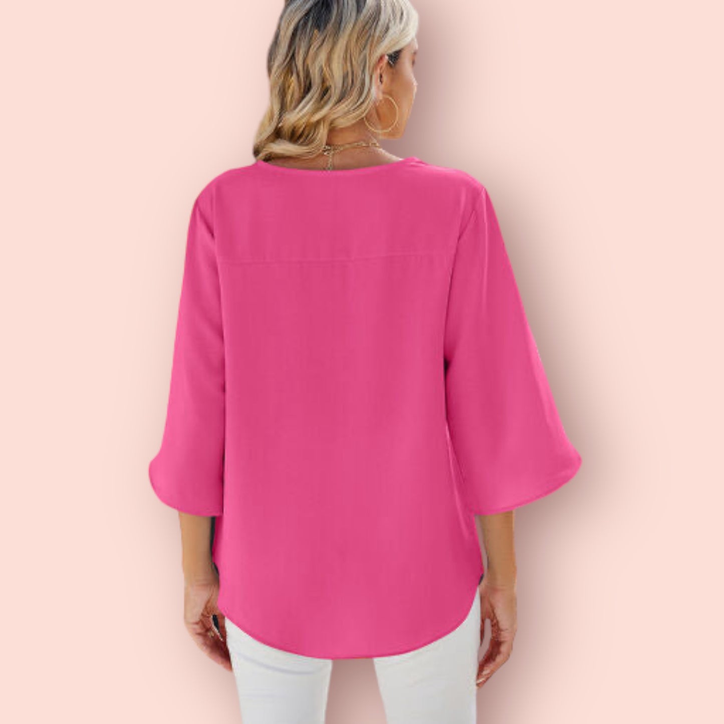 Made Just For You! V-Neck Three-Quarter Sleeve Top