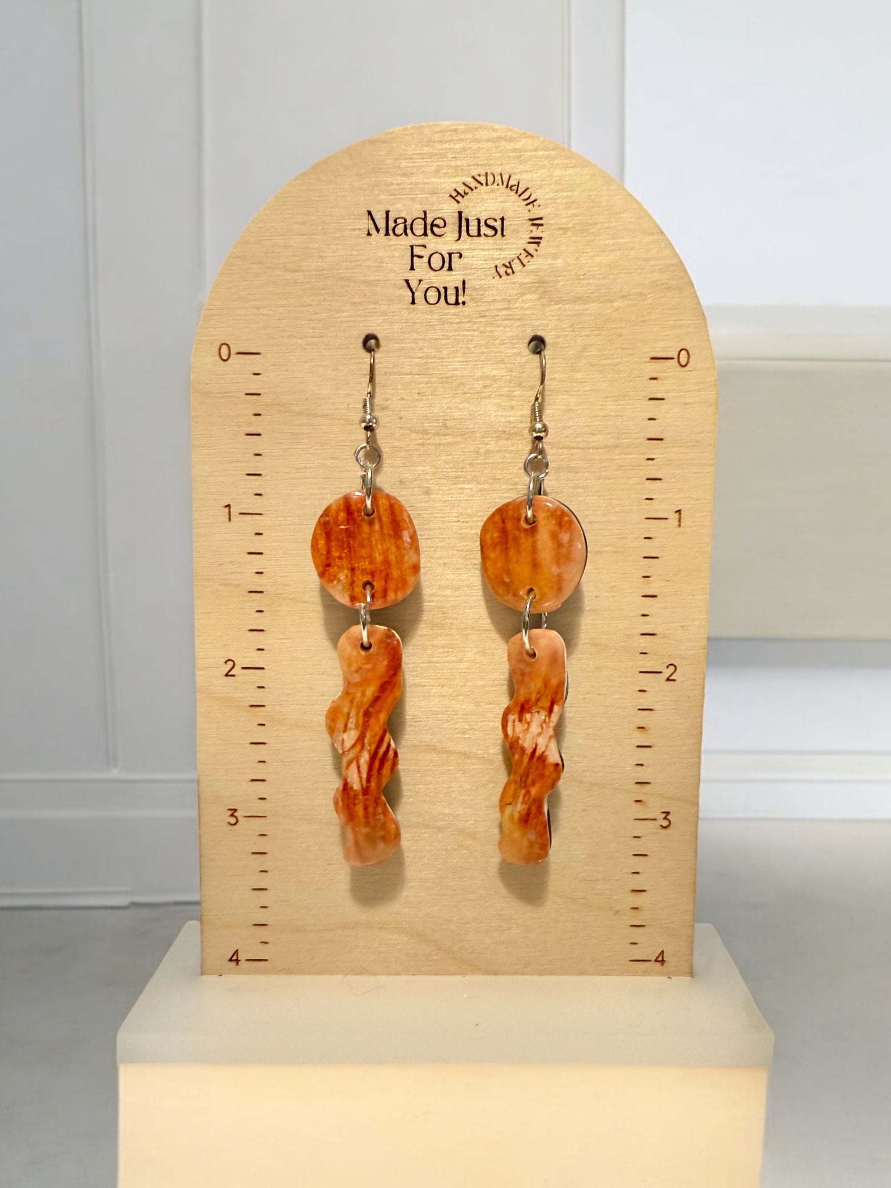 Wiggle Fire Stone Earrings