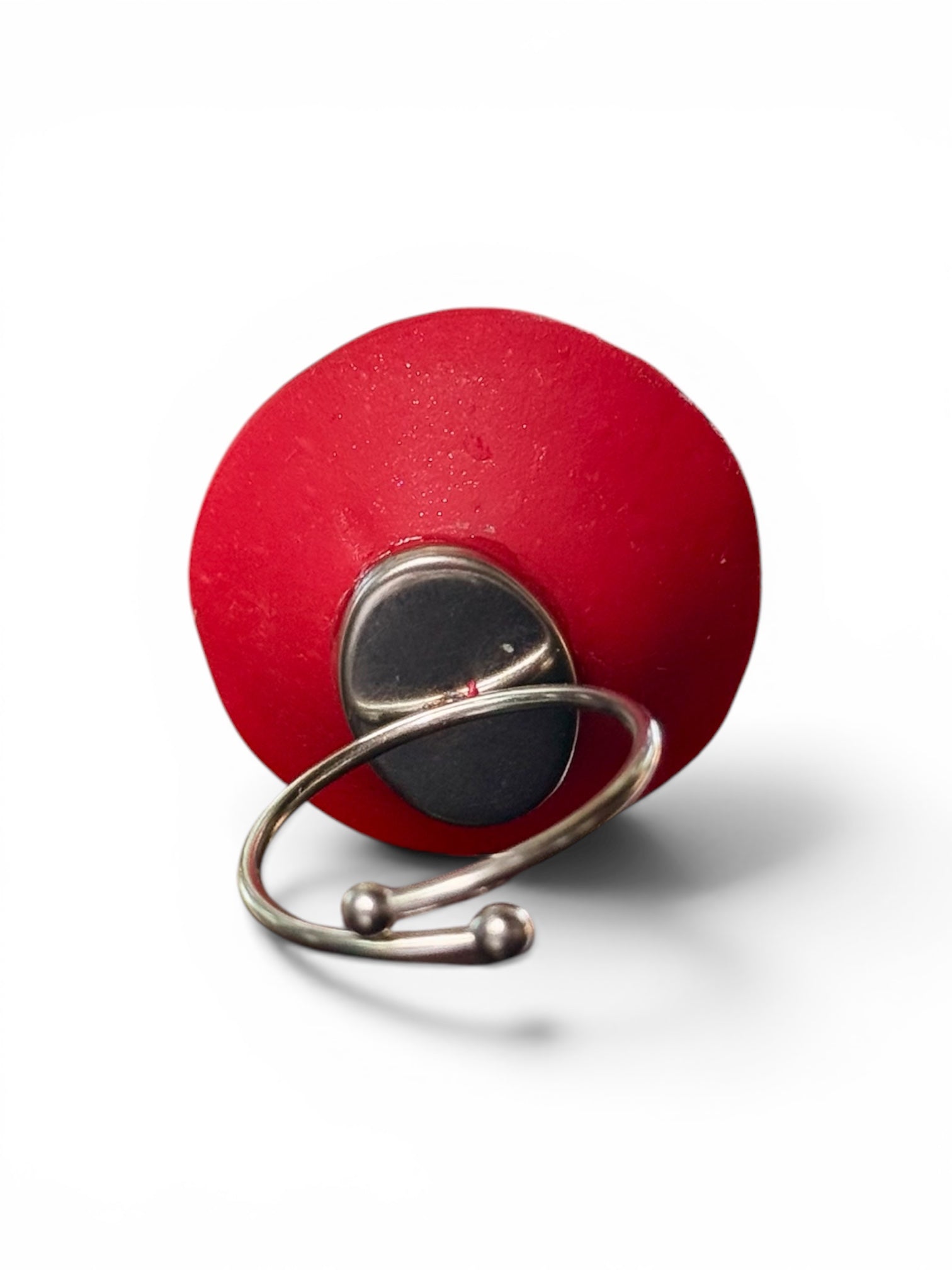 Crimson Pearl Rose Adjustable Ring
