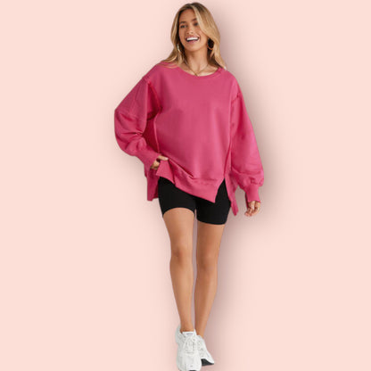 Made Just For You! Pink Round Neck Sweatshirt