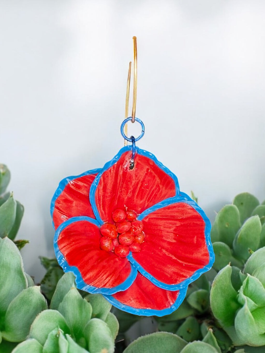Red Floral Dangles