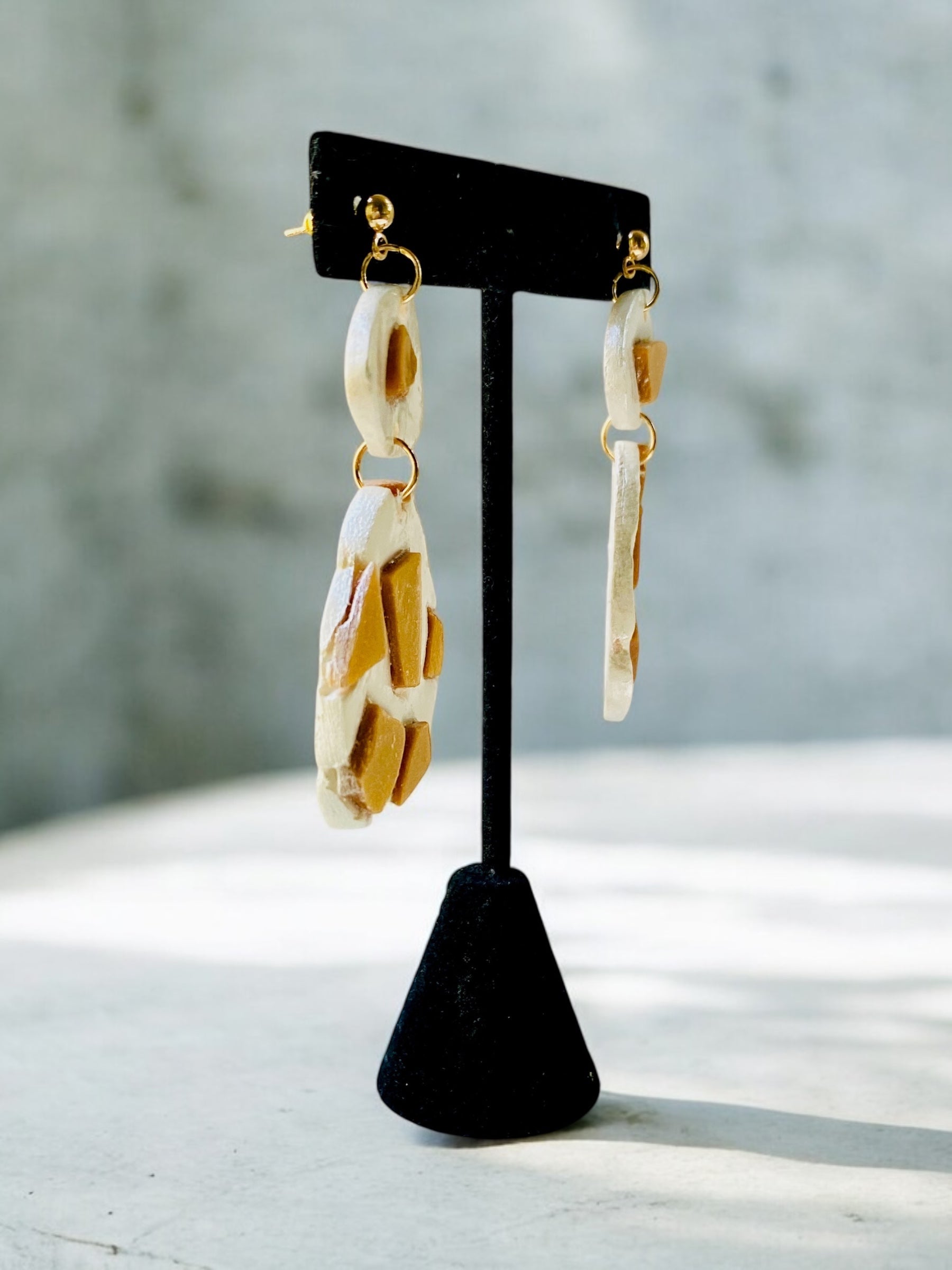 Gold Stones Earrings