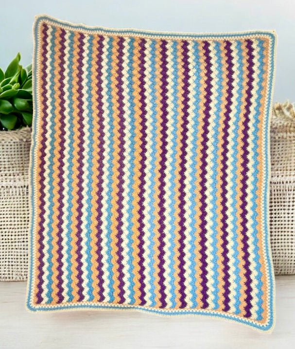 Pastel Shell Crochet Blanket – Full Size