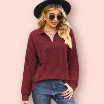 Made Just For You! Collar Dropped Blouse