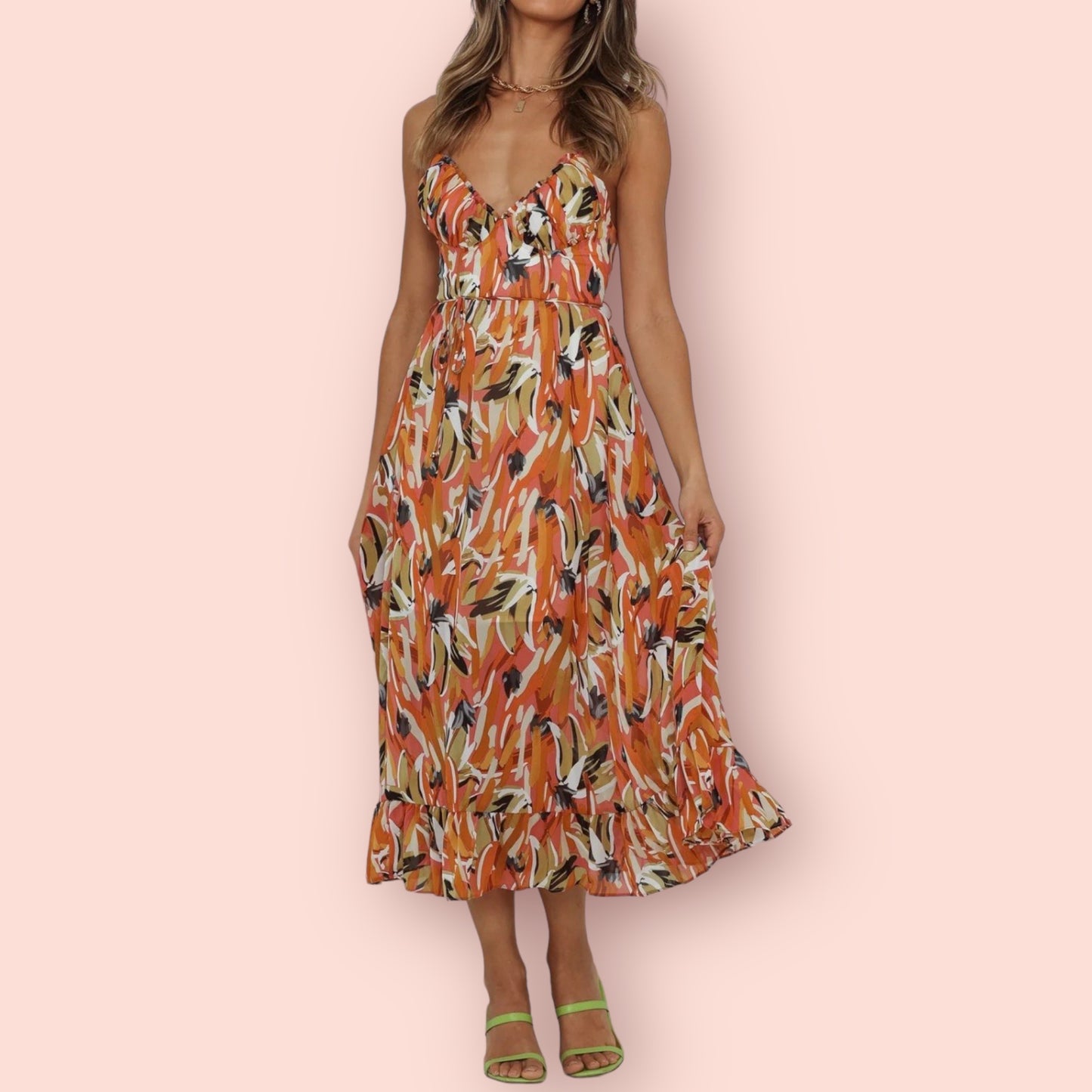 Made Just For You! Printed Sleeveless Midi Maxi Dress