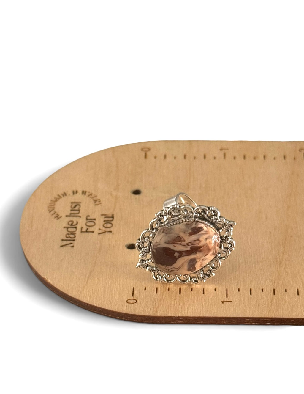 Mocha Marble Adjustable Ring