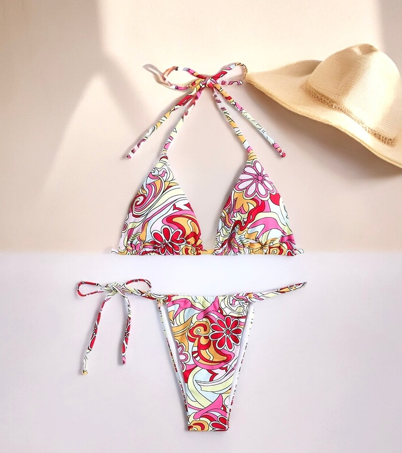 Triangle Printed Bikini Two-Piece