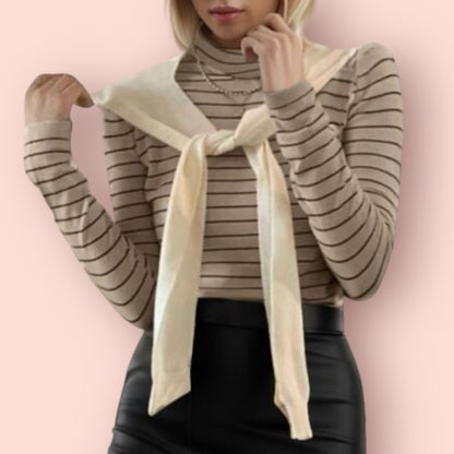 Made Just For You! Striped Turtleneck Long Sleeve Shirt