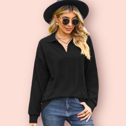 Made Just For You! Collar Dropped Blouse