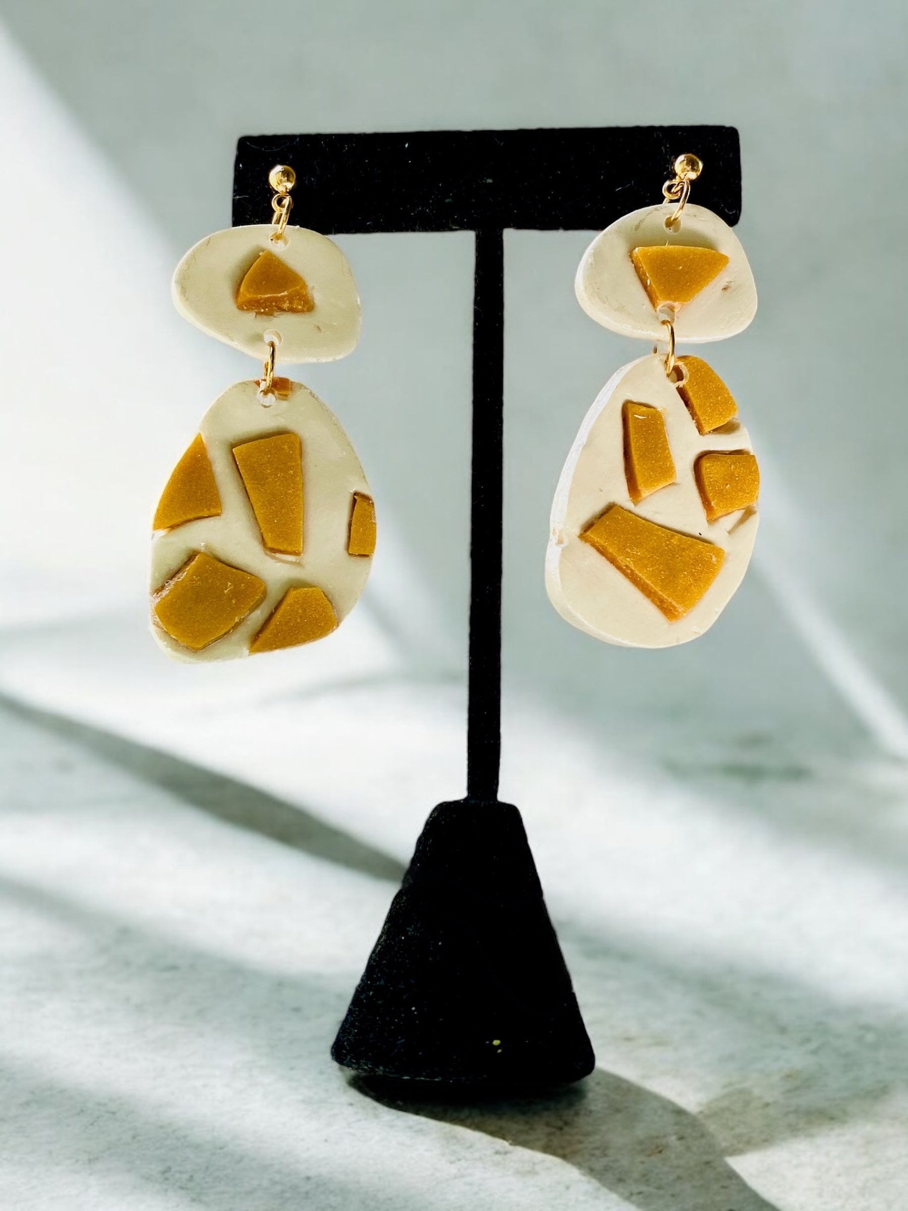 Gold Stones Earrings