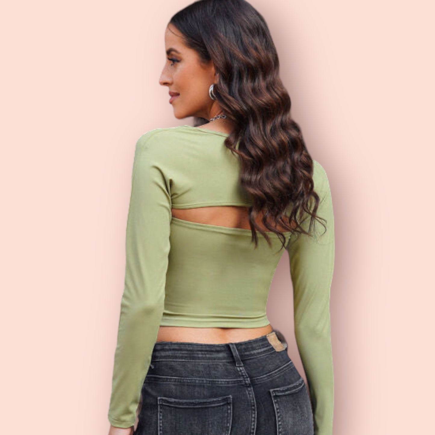 Made Just For You! Cutout Long Sleeve Top