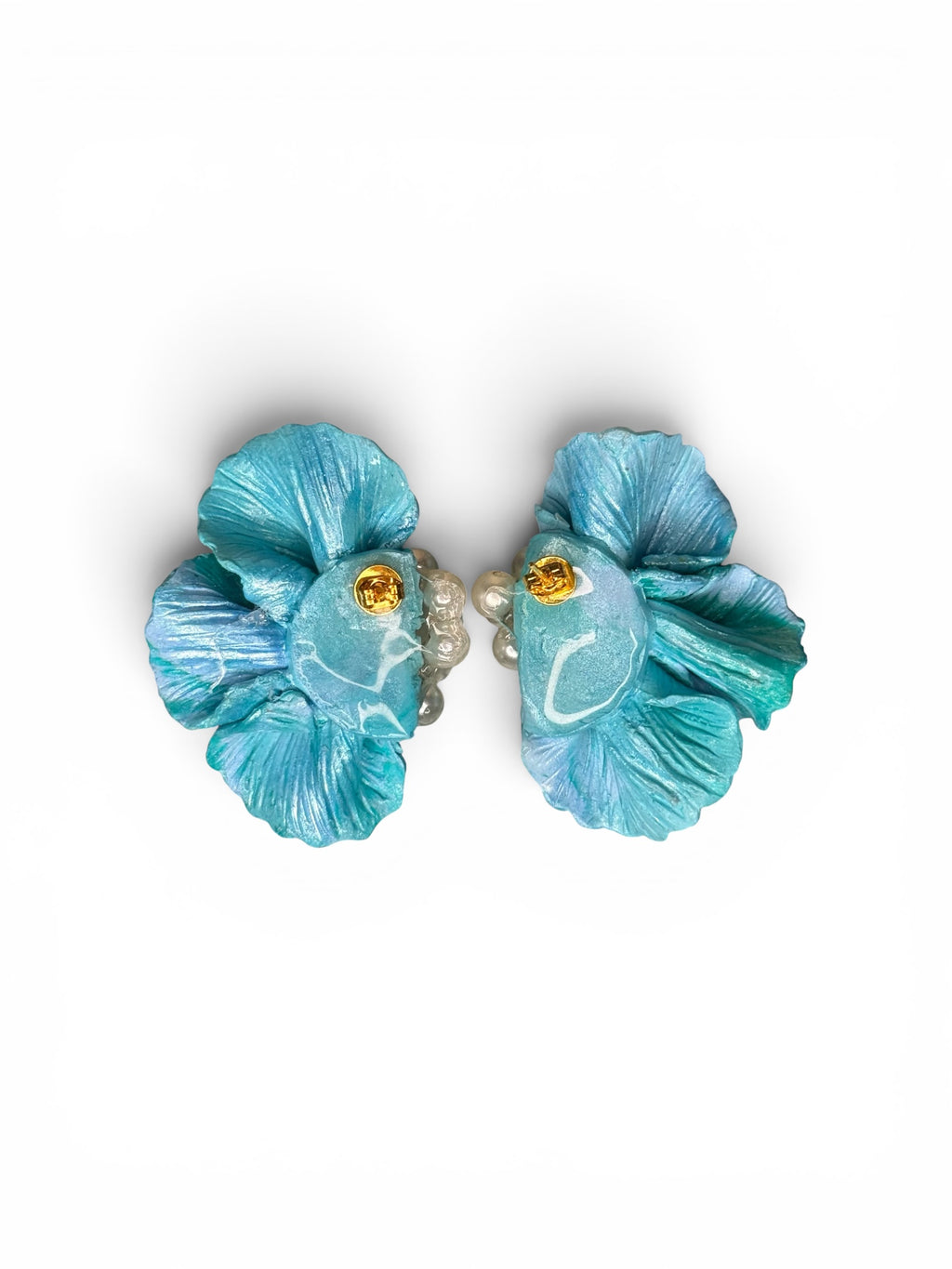 Azure Pearl Blossoms Earrings