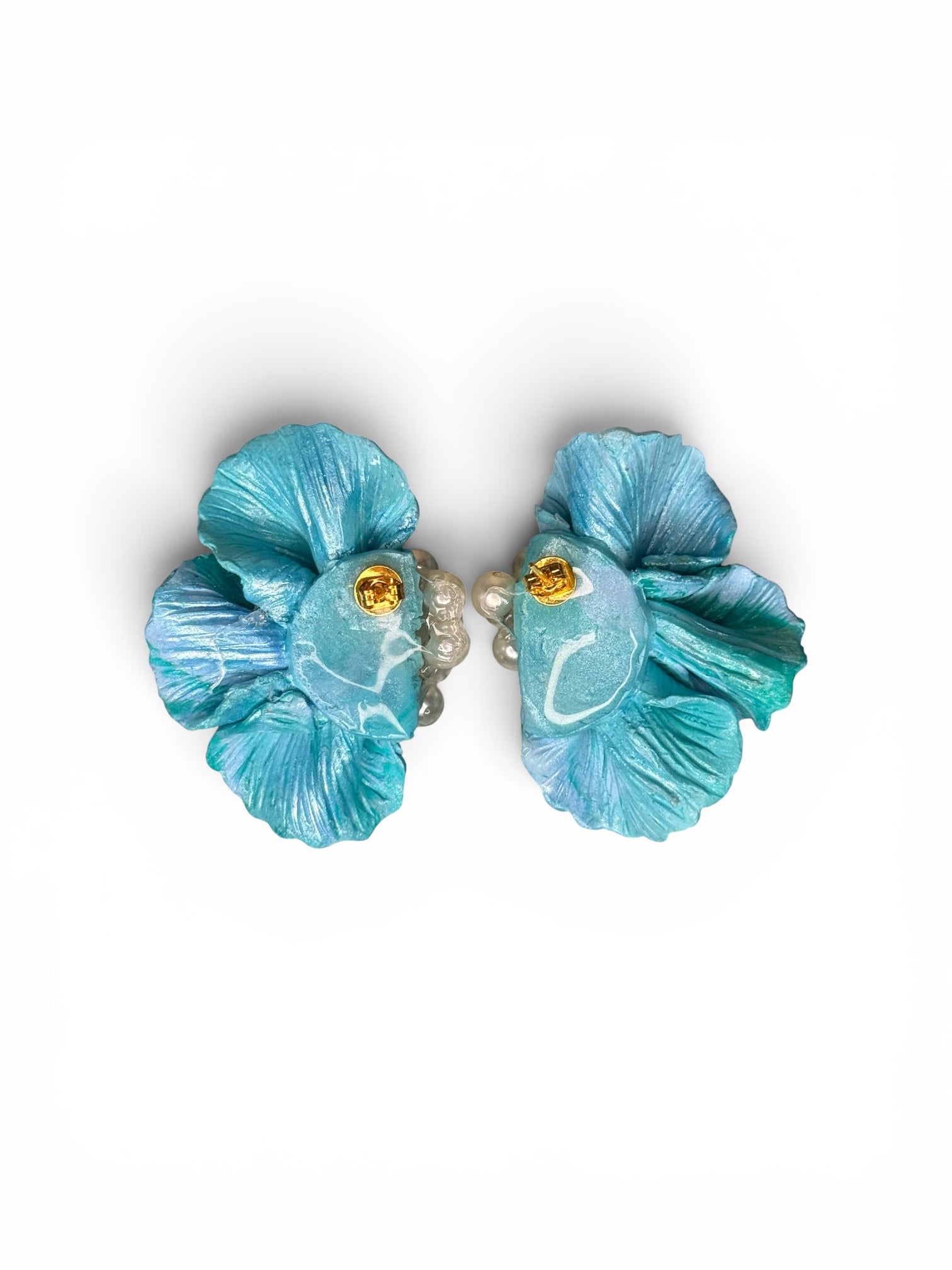 Azure Pearl Blossoms Earrings