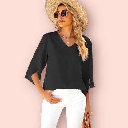 Made Just For You! V-Neck Three-Quarter Sleeve Top