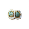 White Green Pearl Earrings