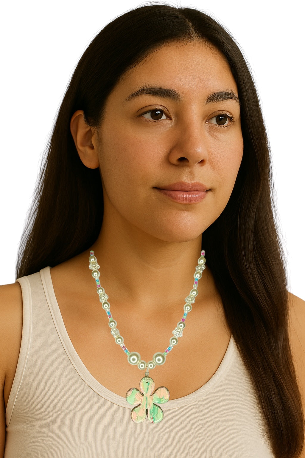 Pastel Bloom Pearl Necklace