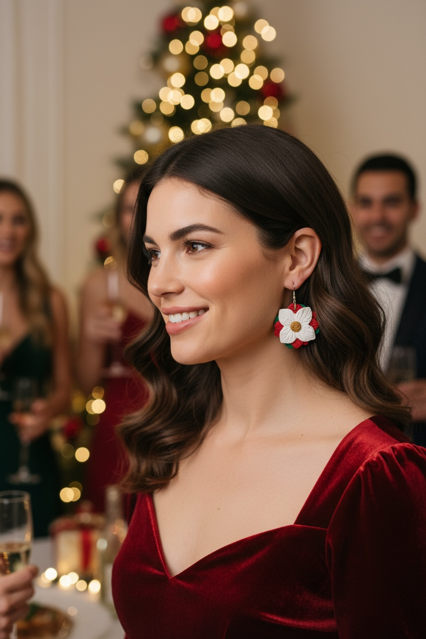 Poinsettia Earrings