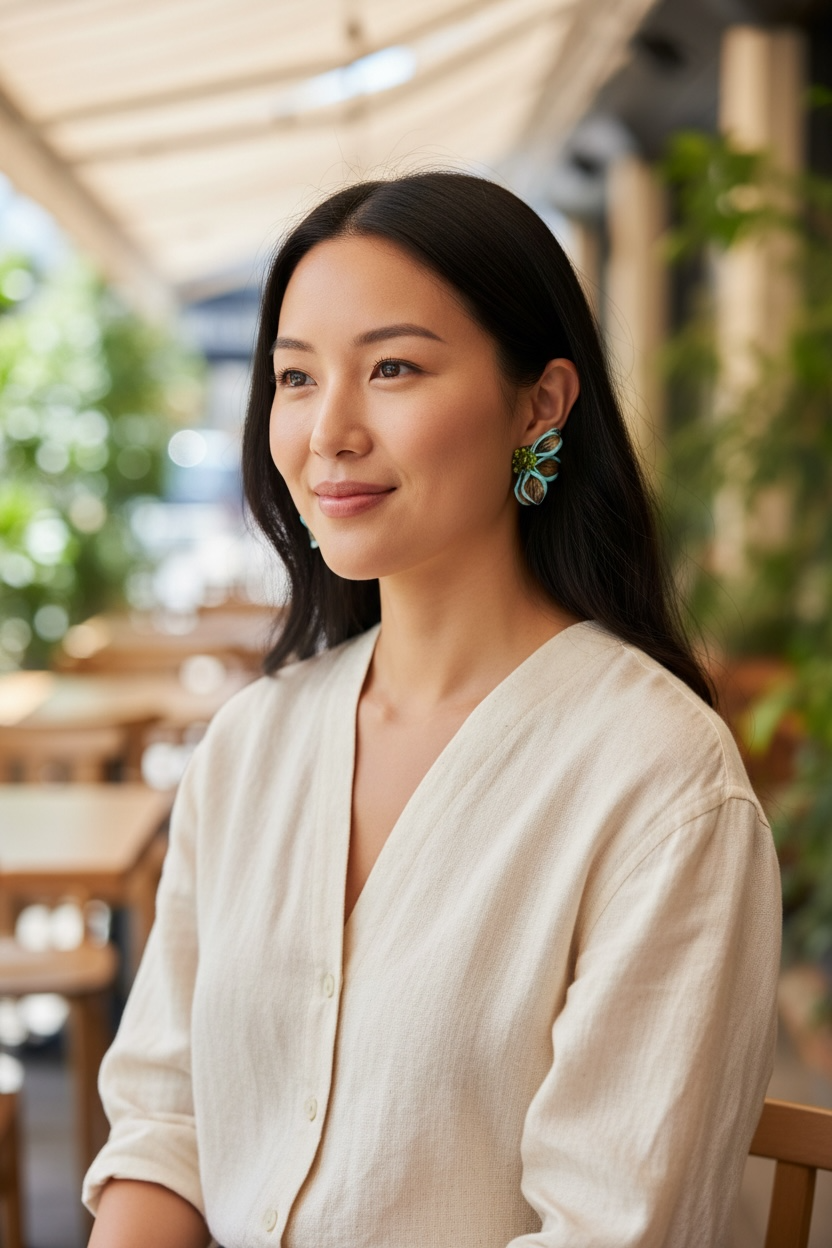 Blue Magnolia Earrings