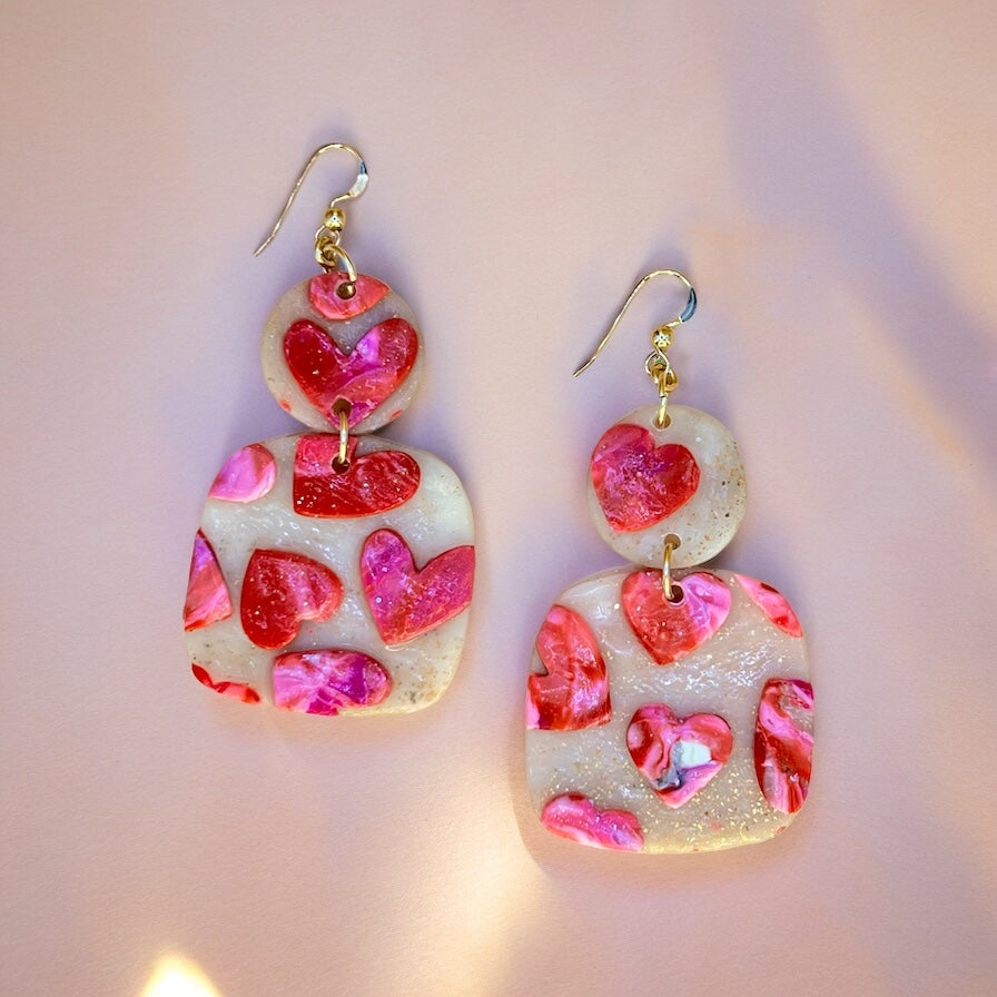 Clear Little Hearts Earrings