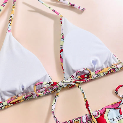 Triangle Printed Bikini Two-Piece