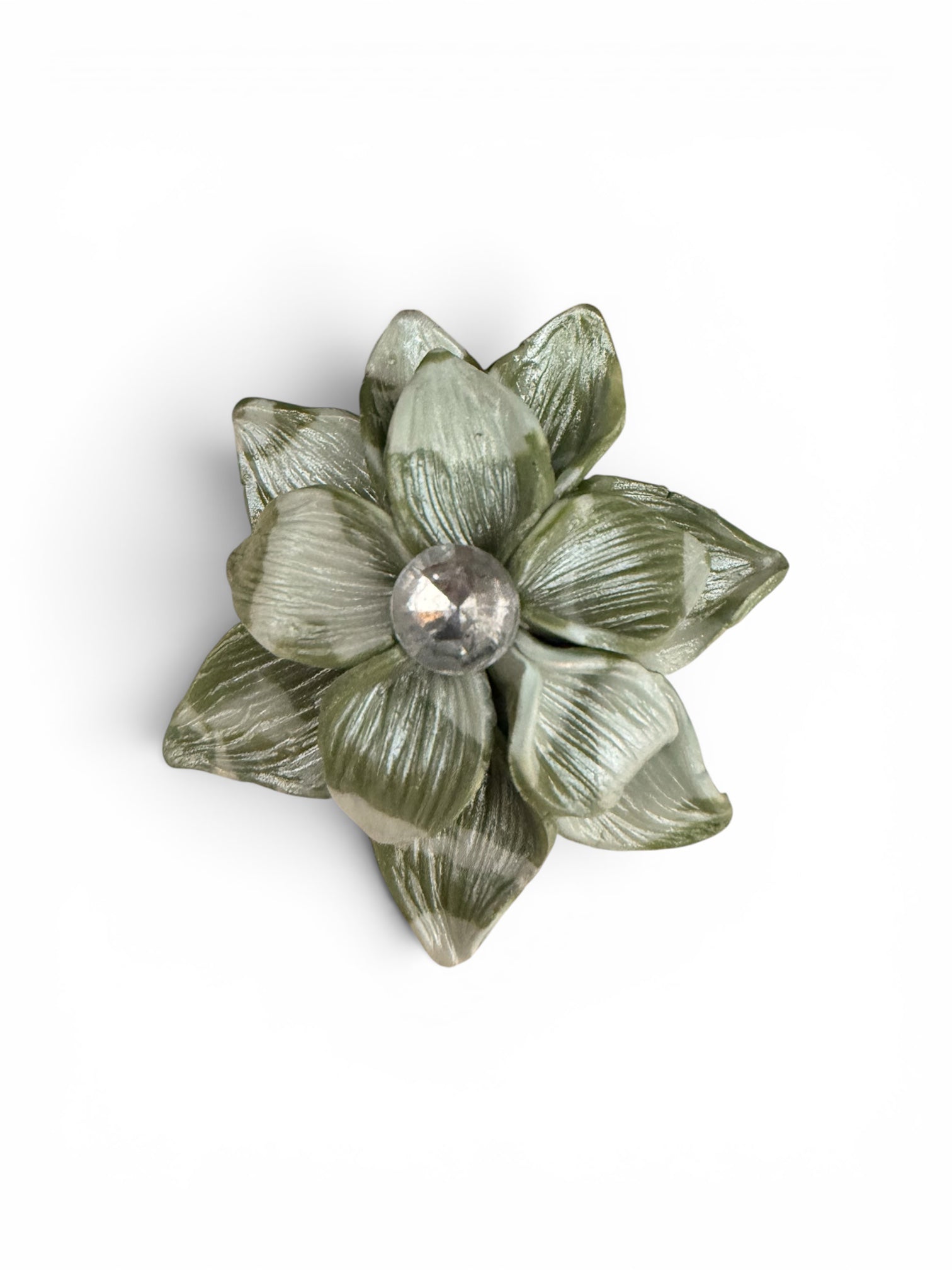 Moonlit Sage Flower Brooch