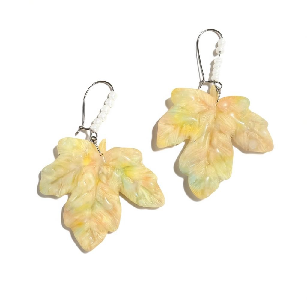 Pearl Leaf Earrings