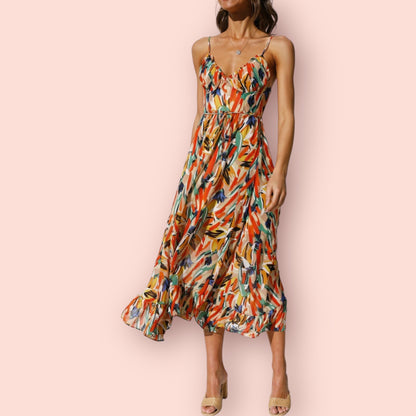 Made Just For You! Printed Sleeveless Midi Maxi Dress