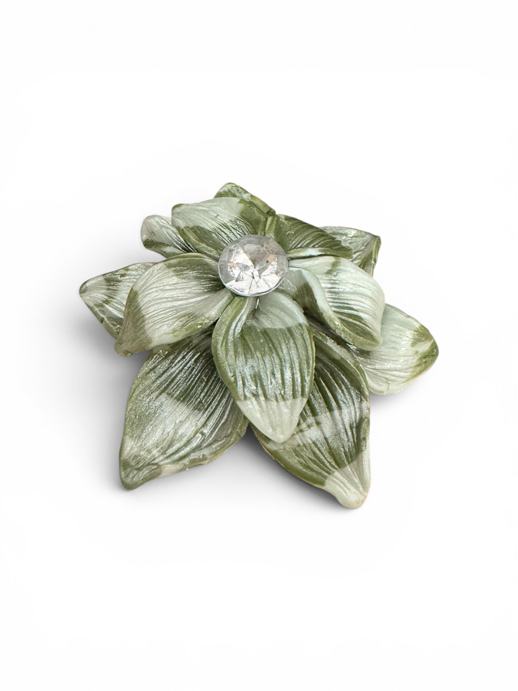 Moonlit Sage Flower Brooch