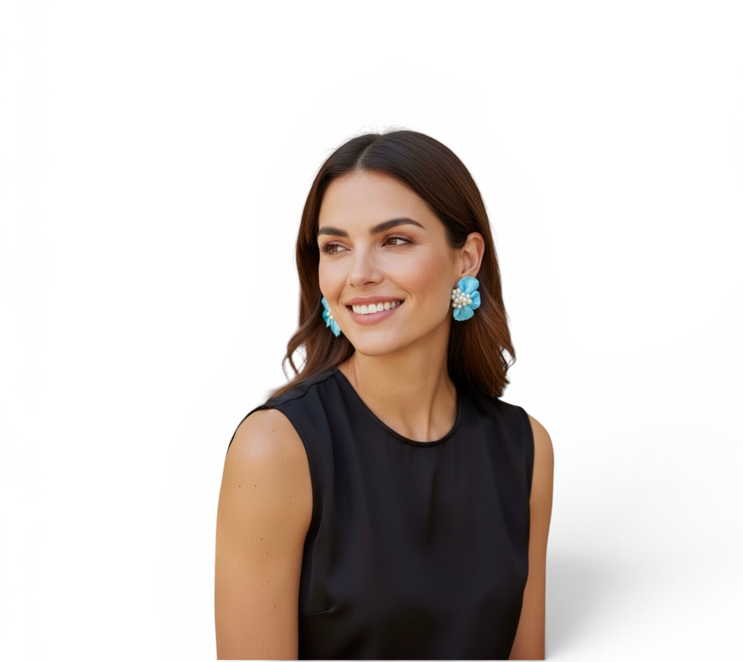 Azure Pearl Blossoms Earrings