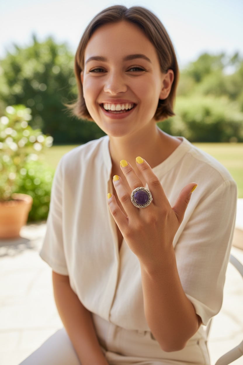 Royal Amethyst Adjustable Ring