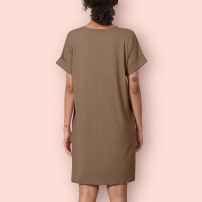 Made Just For You ! Zenana V-Neck T-Shirt Dress