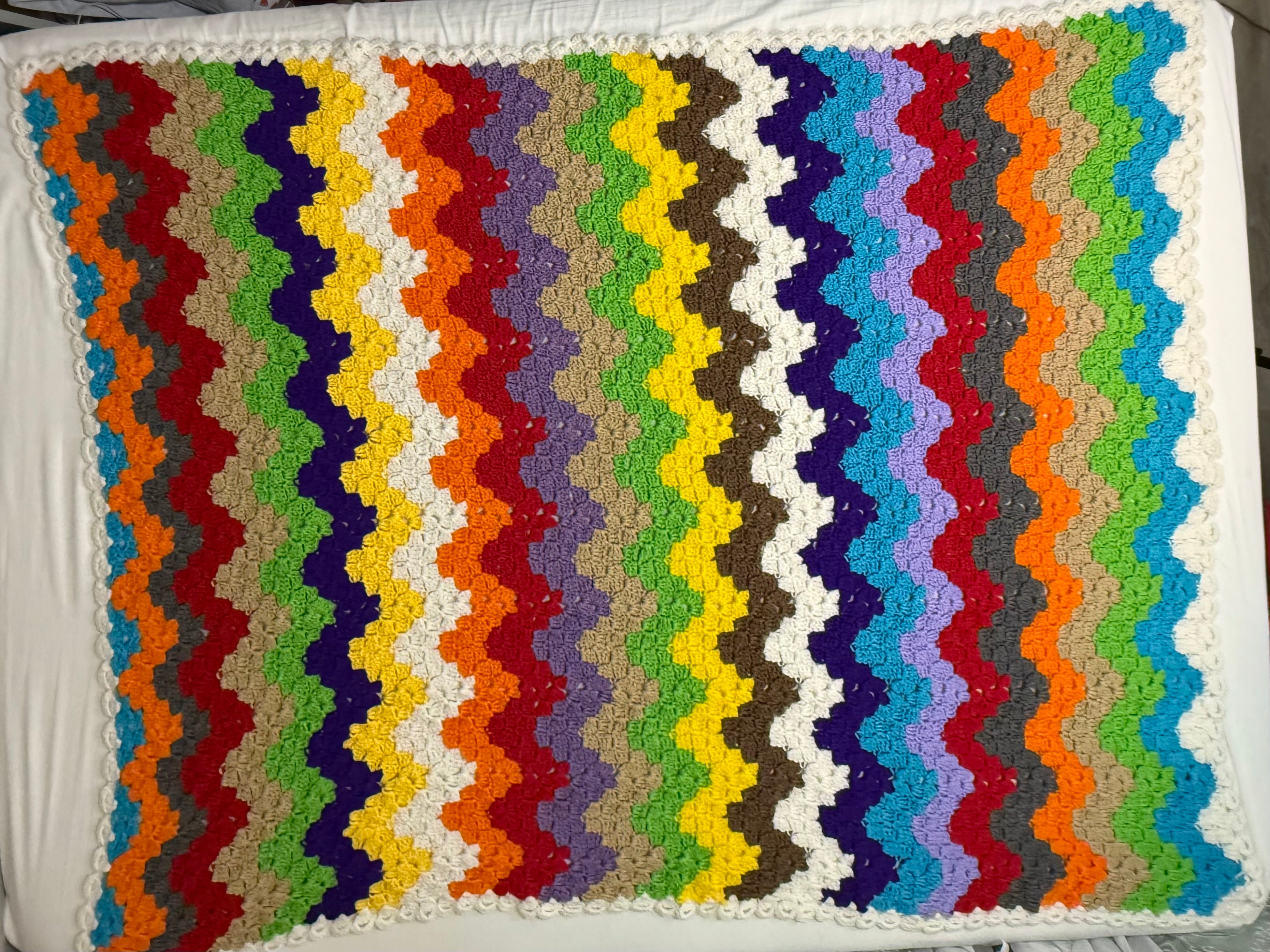 Color Burst Crochet Blanket- Full Size