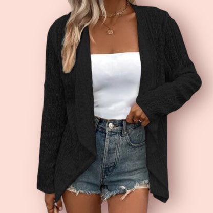 Made Just For You! Eyelet Roll-Tab Sleeve Cardigan