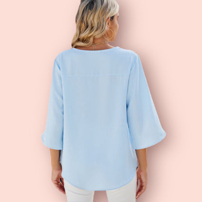 Made Just For You! V-Neck Three-Quarter Sleeve Top