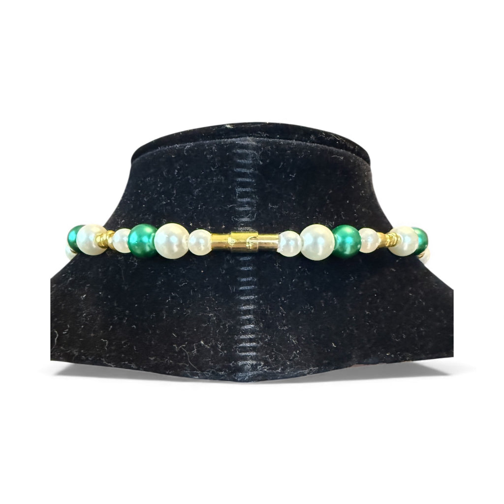 White Green Pearl Necklace