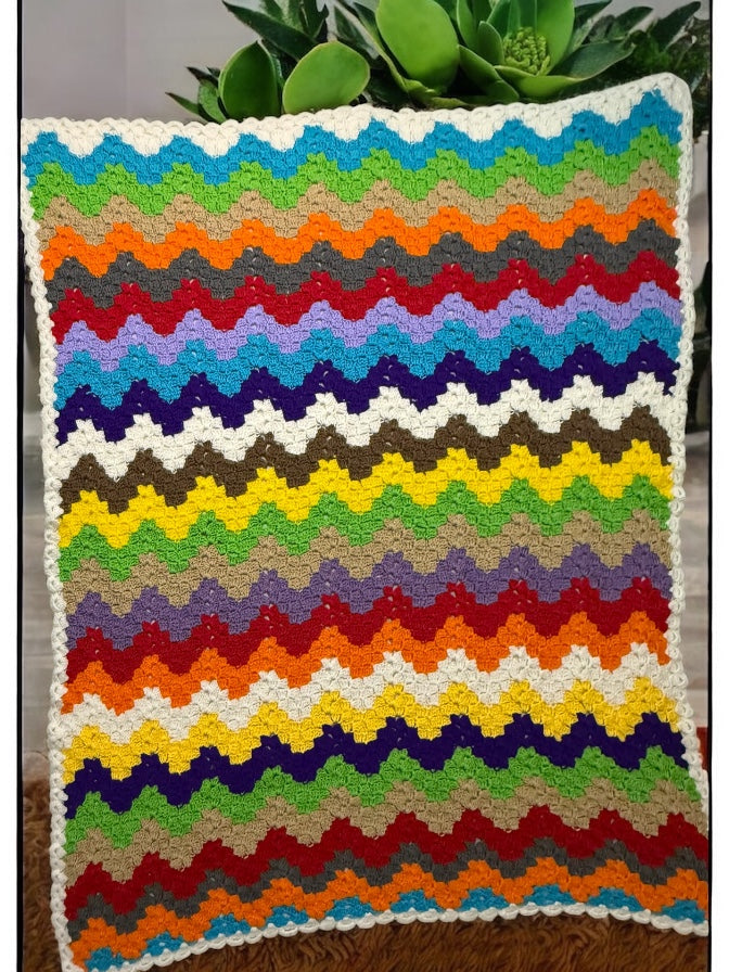 Color Burst Crochet Blanket- Full Size