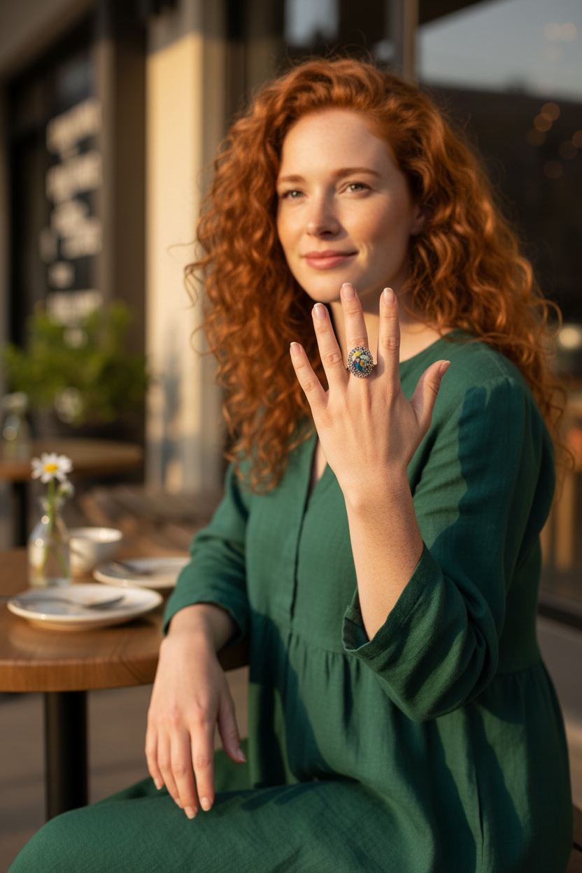 Aurora Mosaic Adjustable Ring