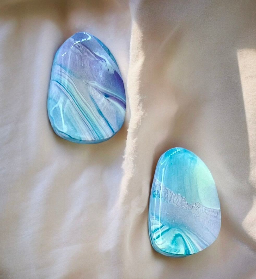 Marble Me Green Studs