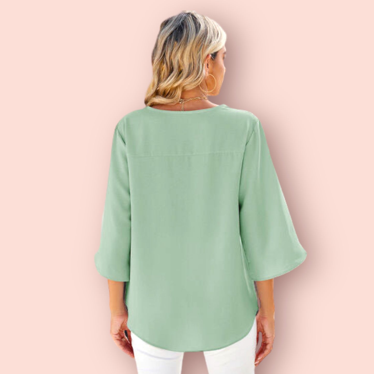 Made Just For You! V-Neck Three-Quarter Sleeve Top