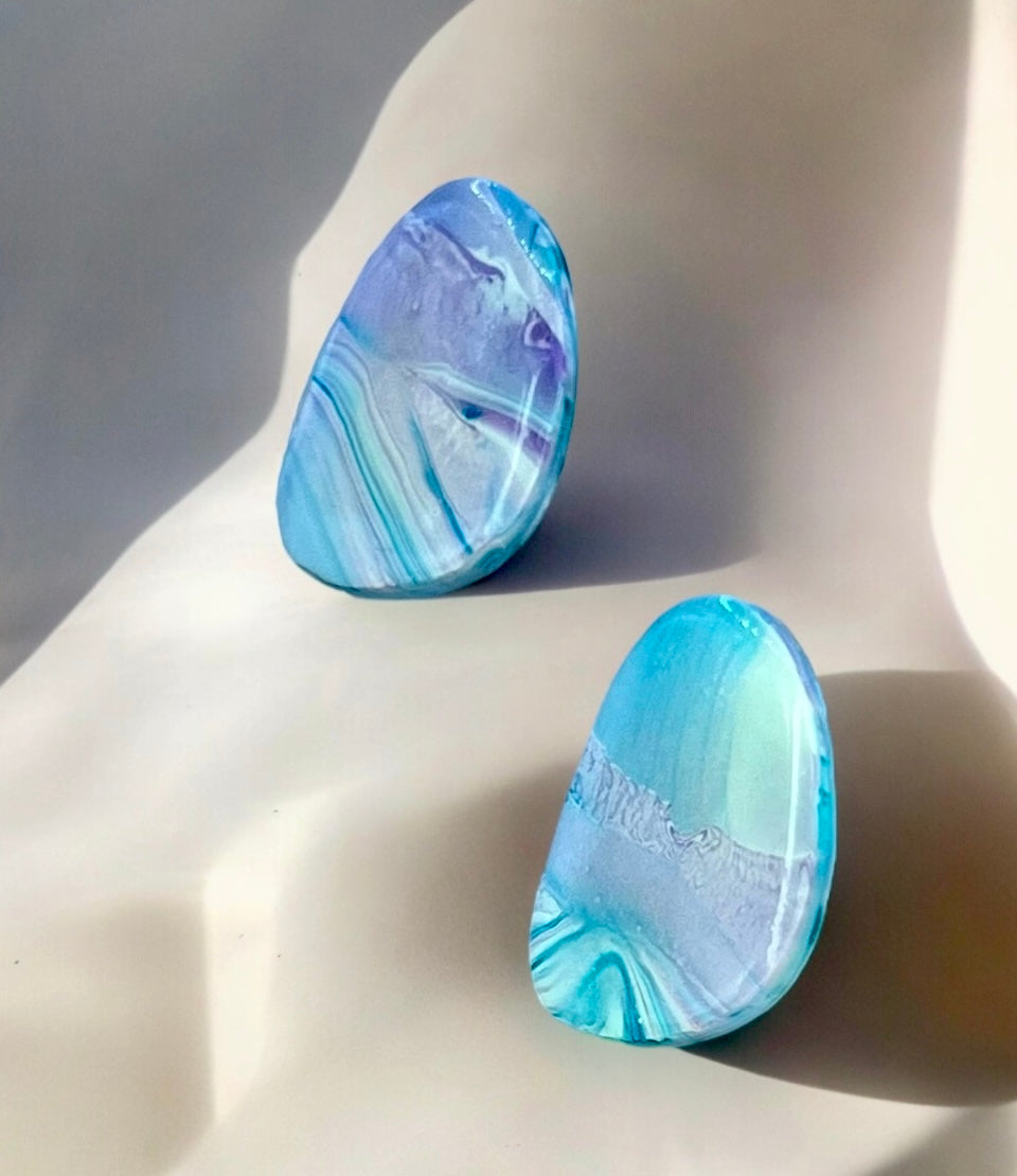 Marble Me Green Studs